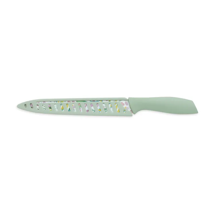 Новый сезон цветочный узор 8 дюймов разделочный нож антипригарное покрытие кухонные ножи из нержавеющей стали с ручкой PP