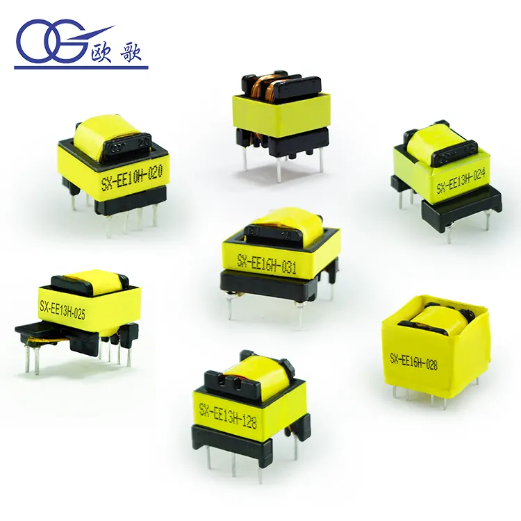 Xuyi Ouge EE10 EE13 EE14 EE16 EE19 Monofásico Pc40 Transformador vertical electrónico de alta frecuencia de tamaño pequeño