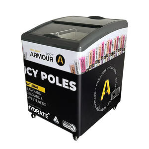 מקרר תצוגה אופקי מסחרי לגלידה עם מכסה זכוכית לסופרמרקטים קטנים/חנויות נוחות, ניתן להתאמה אישית - Product Image 2