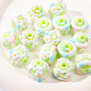 ลูกปัดอะคริลิคหลากสีขนาด 16 มม. สำหรับงาน DIY ทำเครื่องประดับ เช่น สายคล้องโทรศัพท์ สร้อยข้อมือ จี้ห้อย  แบบใหม่ แข็งแรง ทนทาน  ทาสีด้วยมือ - Product Image 6