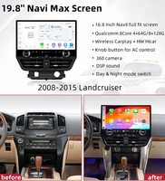 Reproductor de Radio Multimedia para Automóvil con Pantalla Táctil IPS de 19.8 Pulgadas para Toyota Land Cruiser LC200 2008-2015, Android Carplay, GPS, Navegación, 4G, 360