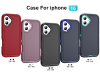 Vente en gros 3 en 1 TPU PC étui de téléphone portable pour iPhone 16 Pro Max 15 Plus 14 Pro 13 12 16E 2025 Housses de téléphone antichoc
