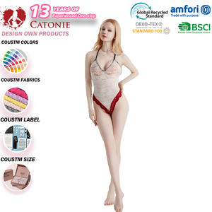 Combinaison transparente sexy pour femmes asiatiques avec design push-up sans bretelles, lingerie <span class=keywords><strong>en</strong></span> spandex/nylon respirant et écologique - Product Image 1