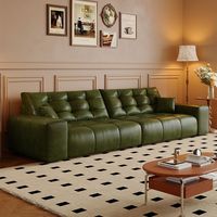 Sofá Seccional Convertible Italiano Moderno de Cuero Vacuno Genuino, Color Personalizable, para Sala de Estar u Hotel, Superventas
