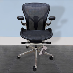 Moderno para Aeron Cadeira Escritório Ajustável Ala Ergonômica Back <span class=keywords><strong>Mesh</strong></span> Assento Preto <span class=keywords><strong>Metal</strong></span> Base Aço Pernas Mail-Packed Confortável - Product Image 6