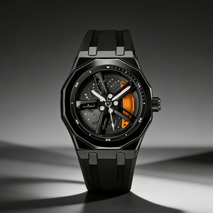 卸売カスタムメンズクォーツ腕時計ファッションシリコンカーホイールハブダイヤル回転式3ATM防水メンズ腕時計 - Product Image 2