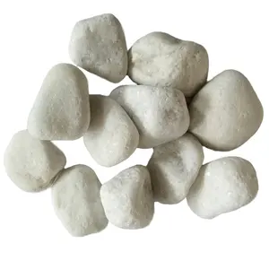 Natural Snow White Tumbled Stone Pebbles River Pebble Cobbles For Landscaping Factory Direct Sale
