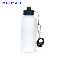 Botella de aluminio blanca de doble cubierta para bebidas al aire libre, botella clásica de alta calidad, al por mayor, sublimación