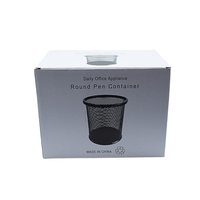 2024 organisateur de bureau noir avec porte-stylo en métal et tasse à crayons en maille outils de bureau tasse à stylo ronde et tasse à crayons