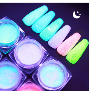 6 renk aydınlık mika tozu kum akrilik floresan <span class=keywords><strong>Glow</strong></span> karanlık Pigment boya parti parlak Pigment tırnak dekorasyon - Product Image 1