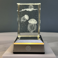 Moderne 3D-Geschnitzte Quadratische Säule Glas-LED Steckbare Nachtbeleuchtung für Wohnzimmer Schlafzimmer Atmosphäre Tischdekoration Geschenk