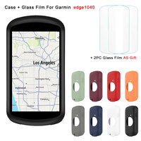 Film en verre trempé + étui en silicone pour ordinateur de vélo Garmin Edge 1040, chronomètre, protection d'écran, étuis de protection