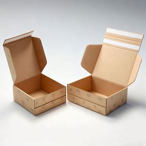 Custom Printed Eco-Friendly Recycled Materials Tear Strip Corrugated Box for Underwear <b>Fur</b> <b>Socks</b> Packaging Self-Sealing Zipper - Product Image 2