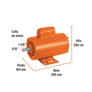 Truper 1 HP Motor de inducción asíncrono de alta velocidad Monofásico 220V AC 3000RPM Protección cerrada - Product Image 2