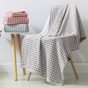 Nouvelle serviette de bain en gaze de coton japonais de haute qualité, séchage rapide, tissée à carreaux, cadeau brodé pour la maison - Product Image 2