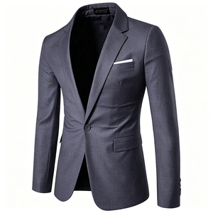 Blazer de costume ajusté uni pour <span class=keywords><strong>homme</strong></span>, à bouton unique, style décontracté, dernière collection, vente en gros - Product Image 3