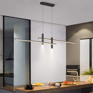 Alta calidad moderno minimalista bar comedor colgante luz moda negro dormitorio lámpara colgante LED candelabros largos - Product Image 2