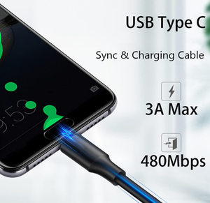 Câble de charge USB-A vers USB-C, <span class=keywords><strong>cordon</strong></span> de charge USB 2.0 de 3,3 pieds - Product Image 2