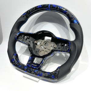 Volante Personalizado de Fibra de Carbono Azul Forjado y Cuero Perforado para Volkswagen <span class=keywords><strong>Polo</strong></span> Golf Passat MK7 MK6, Actualización para Modelos Antiguos - Product Image 4