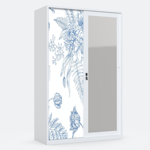 Armario de acero corredizo de metal de 3 puertas para muebles de dormitorio con diseños impresos de fábrica para comedor gimnasio - Product Image 4