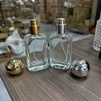Diffuseur de parfum portable en verre de 35 ml avec pulvérisateur sérigraphié Doully, flacon de parfum exquis de forme ronde vide pour voyage