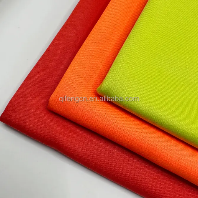 Custom High Qualityorange Fluorescent Waterproof Fabric Interwoven Fleece Fabric Glossy Fabric