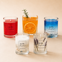 Bougies Artisanales en Cire de Soja Mignon Motif Floral Parfum Jasmin Coffret Cadeau Personnalisé Mariage Anniversaire pour Vente en Gros pour Noël