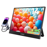 Draagbare gamingmonitor met 14 inch 1200p scherm, IPS-scherm en USB-C-poort voor desktop pc en laptop