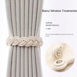 Nouveau <span class=keywords><strong>rideau</strong></span> en corde de coton et de lin tressé minimaliste, vente en gros transfrontalière, sans perforation, sans installation, moderne et simple - Product Image 2