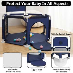 Jouets sensoriels de collaboration pour l'éducation précoce, <span class=keywords><strong>18</strong></span> balles colorées, bords anti-collision, parc pour bébé pour programmes de licence commerciale - Product Image 4