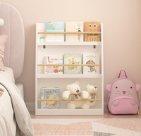 Étagère à livres pour enfants à 3 niveaux, blanche, robuste, en MDF et en bois de pin, organisateur de rangement pour chambres, salles de jeux, salles de classe