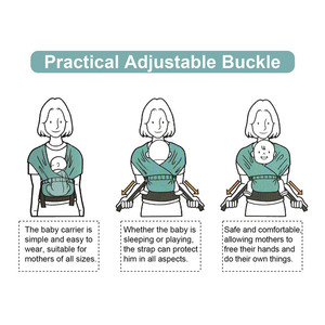 <span class=keywords><strong>Marsupio</strong></span> Morbido per Neonati <span class=keywords><strong>con</strong></span> <span class=keywords><strong>Cintura</strong></span> di Supporto, Fascia Porta Bebè Sicura per Contatto <span class=keywords><strong>con</strong></span> la Pelle, Porta Bambino Leggero per Mamma e Papà - Product Image 5