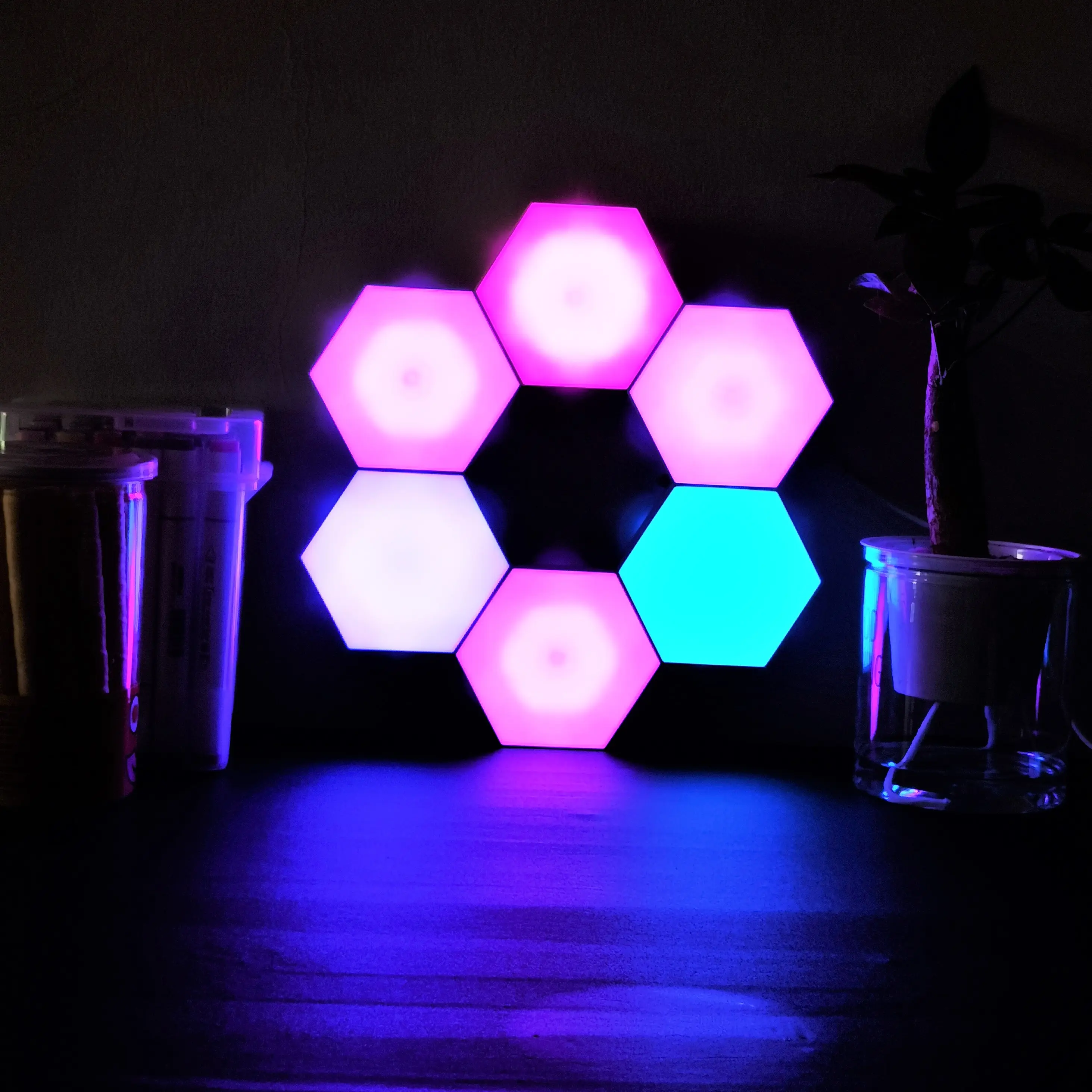 DIY Hexagon Wall Lamp Touch Sensitive Hexagonal RGB Led Night Light For Living Room
