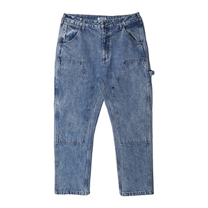 <span class=keywords><strong>Pantaloni</strong></span> Cargo <span class=keywords><strong>Blu</strong></span> di Alta Qualità <span class=keywords><strong>con</strong></span> Grandi Tasche, Stile Retro Lavato, Jeans da Uomo Prodotti in Fabbrica - Product Image 1
