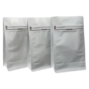 32 oz blanc refermable étanche à l'humidité <span class=keywords><strong>papier</strong></span> <span class=keywords><strong>Kraft</strong></span> pochette à fond plat Nutrition poudre café <span class=keywords><strong>poche</strong></span> fermeture éclair sens unique dégazage 500g sac - Product Image 5