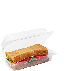 5 Inch Recycled Disposable Custom Clear Square <b>PET</b> Plastic Clamshell Container Stackable Durable Restaurant Food Truck Boxes - Product Image 1
