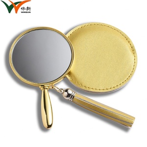กระจกแบบพกพา PU กระจกแบบมีพู่กระเป๋าแต่งหน้าพร้อมกระเป๋าหนัง PU - Product Image 3