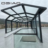 Véranda en verre avec structure de toit de forme spéciale en aluminium pour jardin, terrasse, villa, taille personnalisée