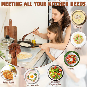 متوفر بالجملة: مجموعة أدوات مطبخ خشبية للطهي، ملعقة خشبية من خشب الساج، شوكة سلطة لأدوات المطبخ - Product Image 4