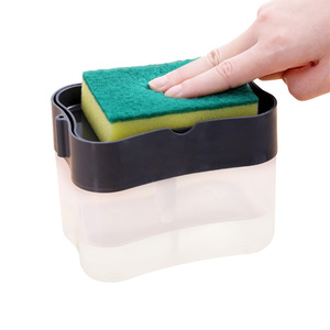 Estante de esponja 2 en 1 para detergente, dispensador de jabón para fregadero de cocina