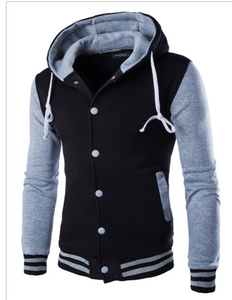 Chemise de baseball à capuche à huit couleurs pour <span class=keywords><strong>homme</strong></span> Veste de couleur assortie Cardigan Style <span class=keywords><strong>court</strong></span> Brossé Manteau ample - Product Image 6