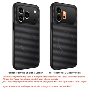 Funda Magnética Mate con Textura de <span class=keywords><strong>Fibra</strong></span> de Carbono y Soporte para Honor <span class=keywords><strong>600</strong></span> Pro / <span class=keywords><strong>600</strong></span> Versión Global, Compatible con Carga Inalámbrica - Product Image 2
