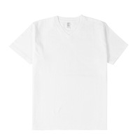 T-shirt unisexe en coton 250g à col en V et manches courtes, coupe ample, personnalisable avec logo, pour hommes et femmes