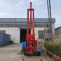 Foreuse rotative de 200 mètres de profondeur maximale avec moteur diesel, boîte de vitesses et moteur pour puits d'eau et fabrication flexible