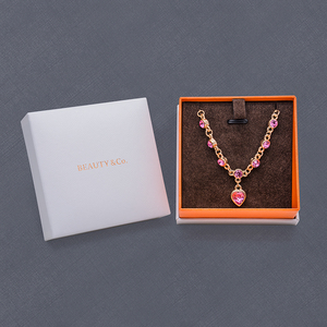 Venta al por mayor de encargo blanco caja de regalo <span class=keywords><strong>para</strong></span> pulsera colgante anillo conjunto de joyas de embalaje - Product Image 3