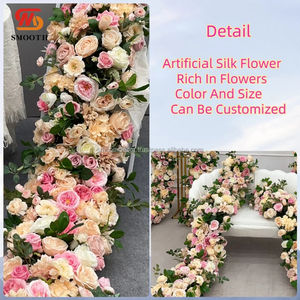 Guirlande de fleurs artificielles en soie lisse pour chemin de table, arrangement floral pour escalier, fleurs pour arche de mariage, couleur personnalisable - Product Image 2