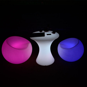 كرسي أثاث متعدد الألوان مضيء على شكل كرة، كرسي بلاستيكي بإضاءة LED على شكل تفاحة - Product Image 5