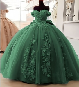 Vestidos de Quinceañera de Tul Verde Estilo 2026, Vestidos de Fiesta de Graduación con Cordones, Vestidos de Cumpleaños - Product Image 5