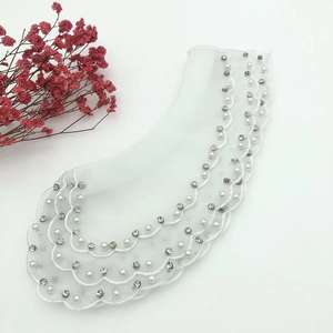 Collar postizo desmontable con cuentas de cristal para mujer, diamantes de imitación - Product Image 4