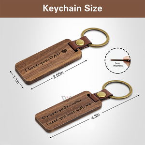 LLavero de madera con forma rectangular para el Día <span class=keywords><strong>del</strong></span> Padre, llavero de Metal para regalo - Product Image 2